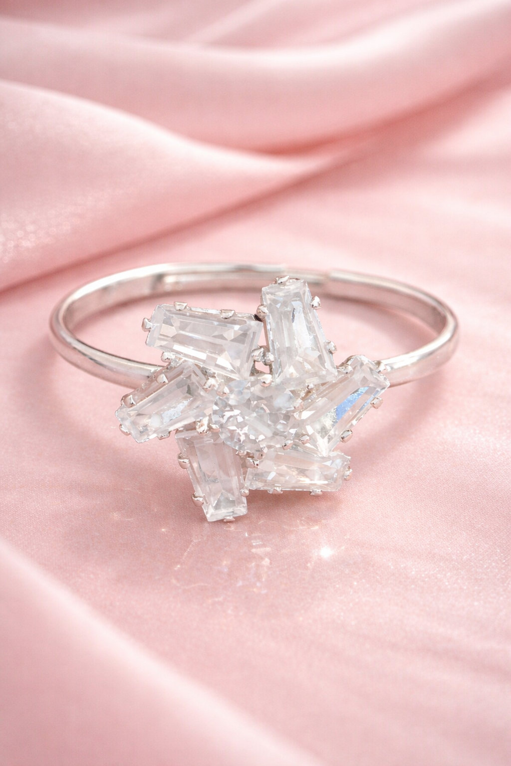 Elziva Aurora Bloom Adjustable Crystal Ring for Women (Premium Finish | Elegant Design)
