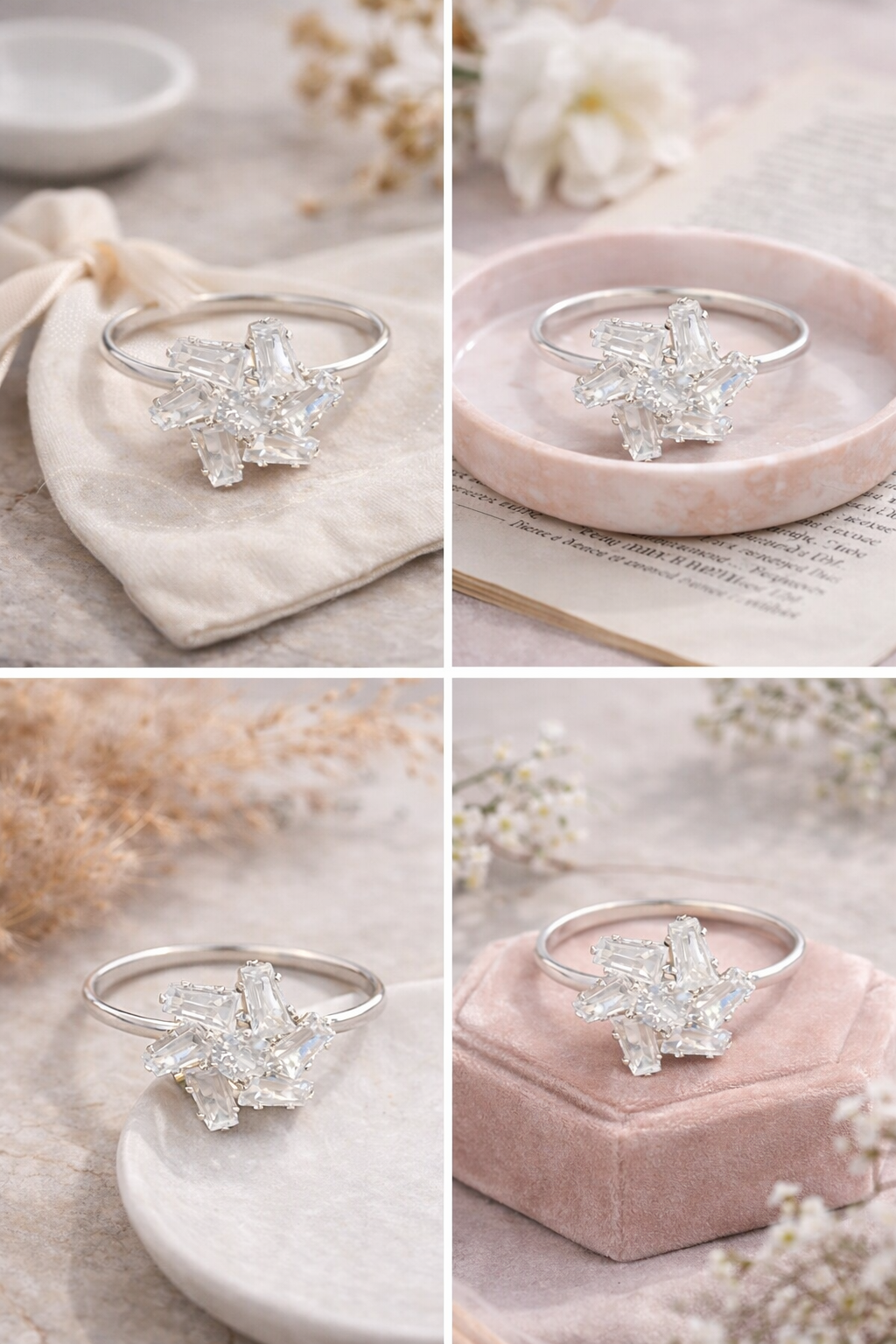 Elziva Aurora Bloom Adjustable Crystal Ring for Women (Premium Finish | Elegant Design)
